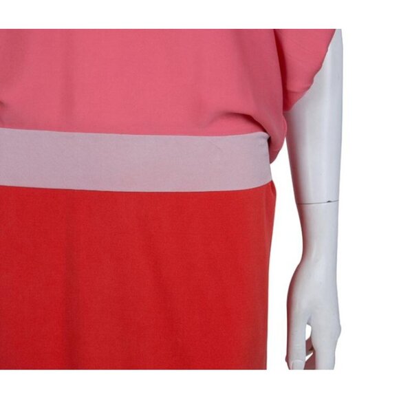 DIANE Von FURSTENBERG DVF Edna SILK Color Pink DOLMAN SLEEVE BELT DRESS Size 10 - Picture 4 of 16